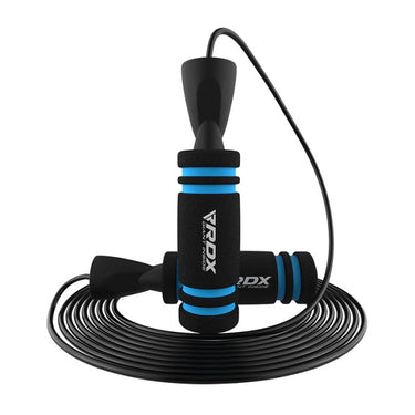 CUERDA DE SALTAR AJUSTABLE DE 10.3 PIES DE ESPUMA VISCOELÁSTICA ANTIDESLIZANTE CON MANIJAS BLANDAS RDX X2